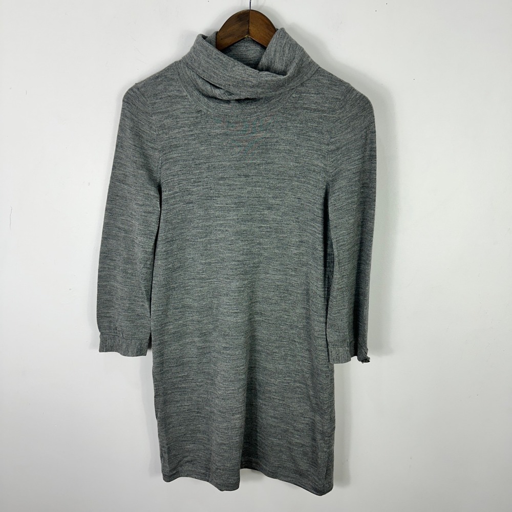 J‎ Crew Wool Tunic Womens XS Gray Cowl Neck Knit Quiet Luxury